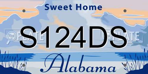 S124DS Alabama License Plate