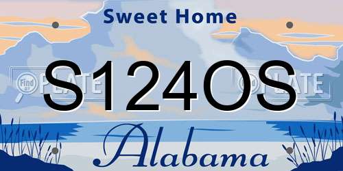 S124OS Alabama License Plate