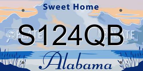 S124QB Alabama License Plate