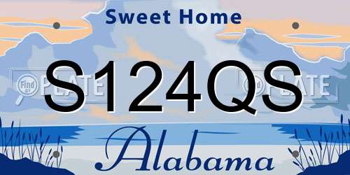 S124QS Alabama License Plate