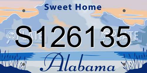 S126135 Alabama License Plate
