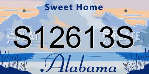 S12613S Alabama License Plate