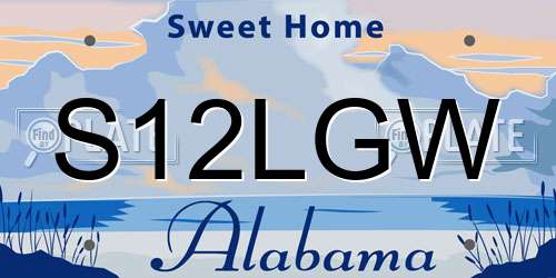 S12LGW Alabama License Plate