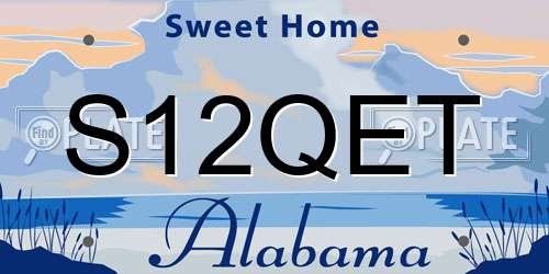 S12QET Alabama License Plate