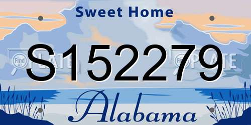 S152279 Alabama License Plate