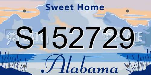 S152729 Alabama License Plate