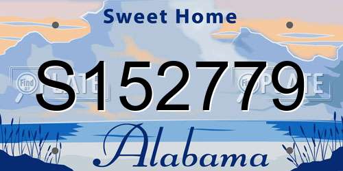 S152779 Alabama License Plate