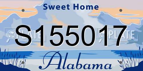 S155017 Alabama License Plate