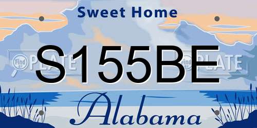 S155BE Alabama License Plate