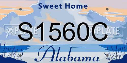 S1560C Alabama License Plate