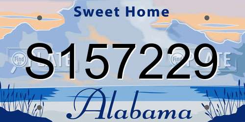 S157229 Alabama License Plate