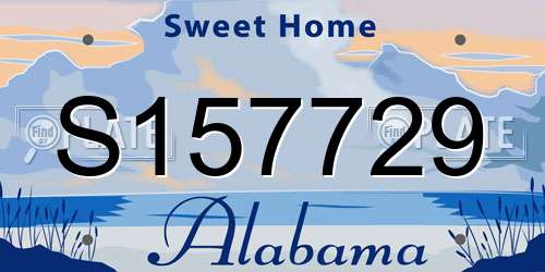 S157729 Alabama License Plate