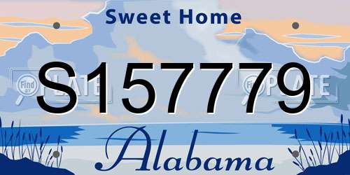 S157779 Alabama License Plate