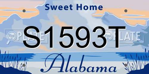 S1593T Alabama License Plate