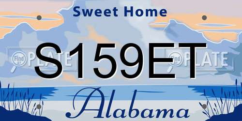 S159ET Alabama License Plate