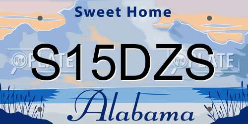 S15DZS Alabama License Plate