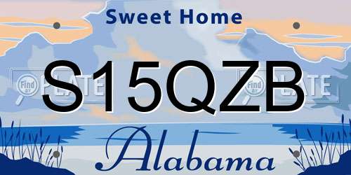 S15QZB Alabama License Plate