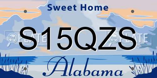 S15QZS Alabama License Plate