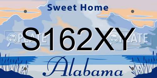 S162XY Alabama License Plate
