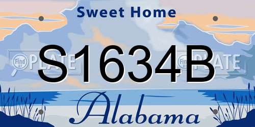 S1634B Alabama License Plate