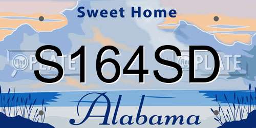 S164SD Alabama License Plate