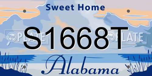 S1668T Alabama License Plate