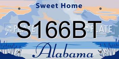 S166BT Alabama License Plate