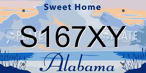 S167XY Alabama License Plate