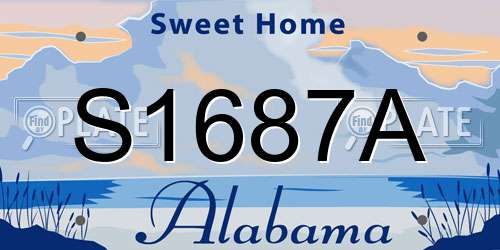 S1687A Alabama License Plate