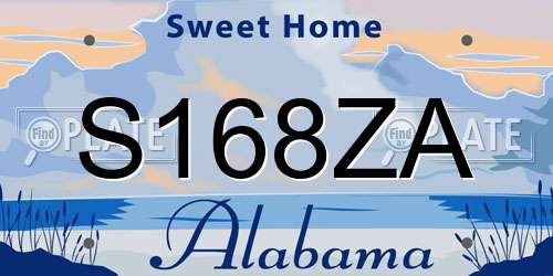 S168ZA Alabama License Plate