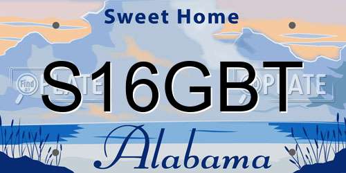 S16GBT Alabama License Plate