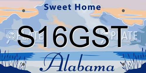 S16GST Alabama License Plate
