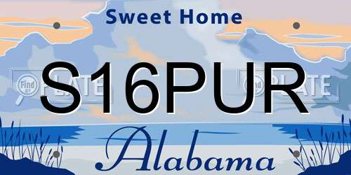 S16PUR Alabama License Plate