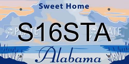 S16STA Alabama License Plate
