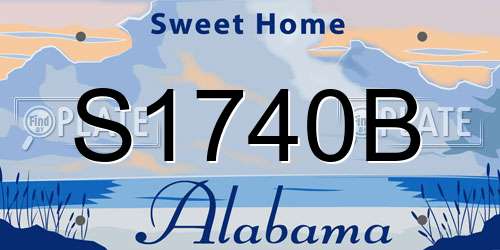 S1740B Alabama License Plate