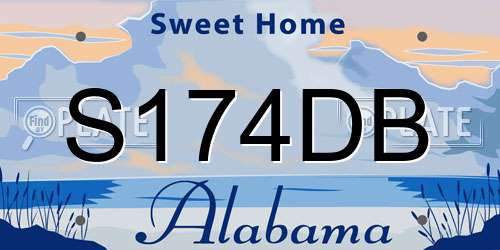 S174DB Alabama License Plate