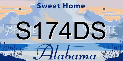 S174DS Alabama License Plate