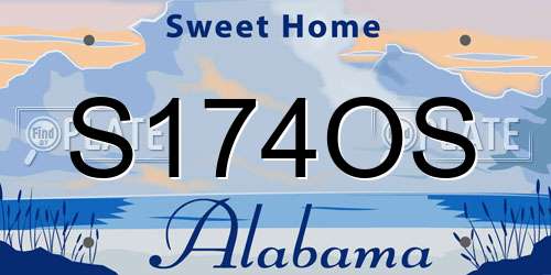S174OS Alabama License Plate