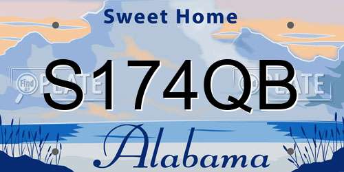 S174QB Alabama License Plate