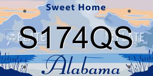 S174QS Alabama License Plate