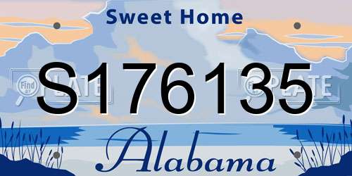 S176135 Alabama License Plate