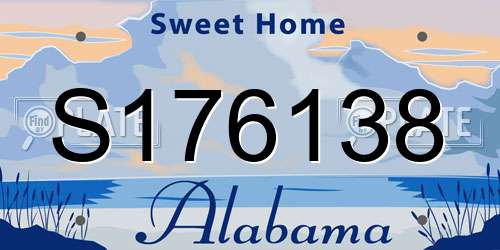 S176138 Alabama License Plate