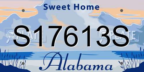 S17613S Alabama License Plate