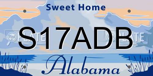 S17ADB Alabama License Plate