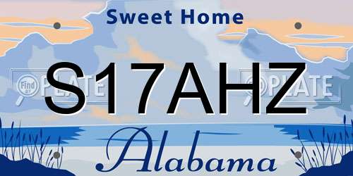 S17AHZ Alabama License Plate