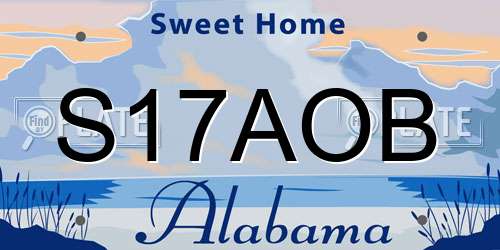 S17AOB Alabama License Plate
