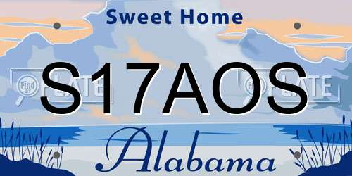 S17AOS Alabama License Plate
