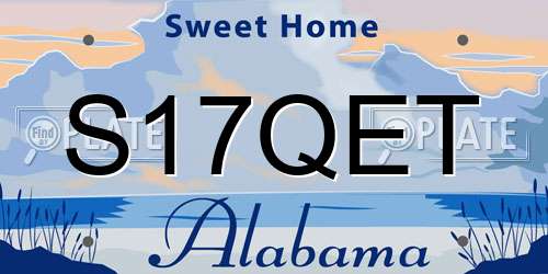 S17QET Alabama License Plate