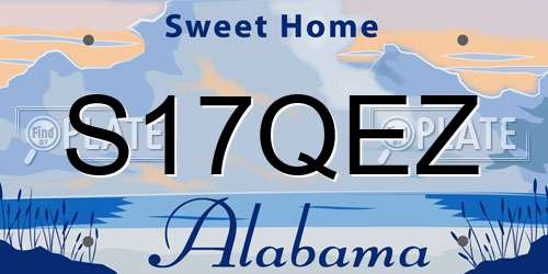 S17QEZ Alabama License Plate