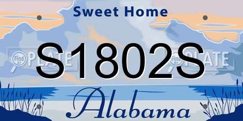 S1802S Alabama License Plate